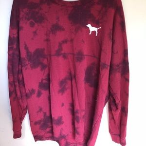 Maroon tie-dye VS sweatshirt crewneck